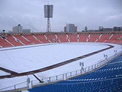 Minsk Dynamo stadium field covered with snow 2007-03-03